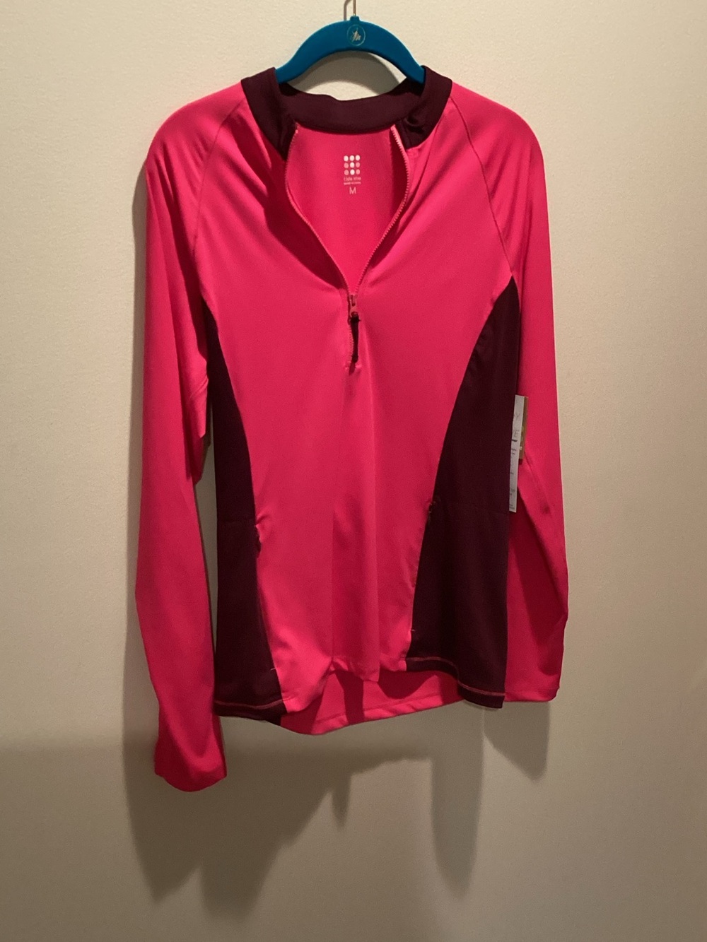 NWT Title Nine Hot Pink Half-Zip Active Top size med
